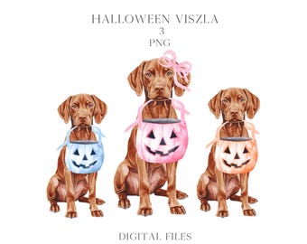 Watercolor Set of 3 Halloween Jack Russell Terrier Dog Puppy Pumpkin ...