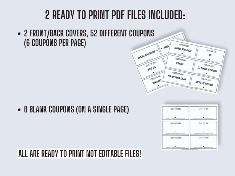Sex Coupons Printable Gift for Him - Etsy