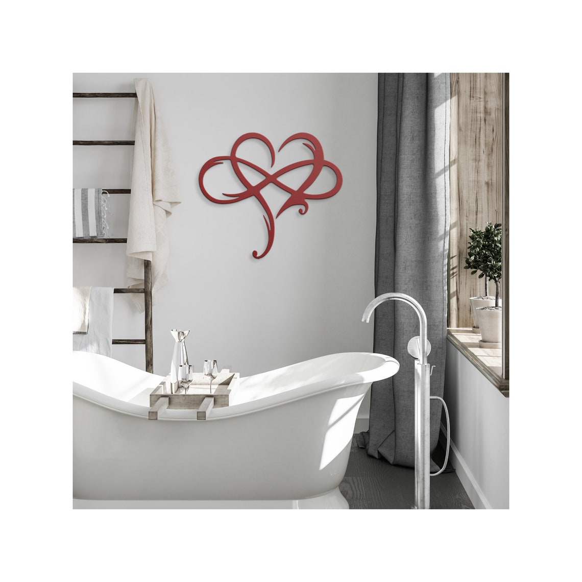 Infinity Heart Metal Wall Art Etsy