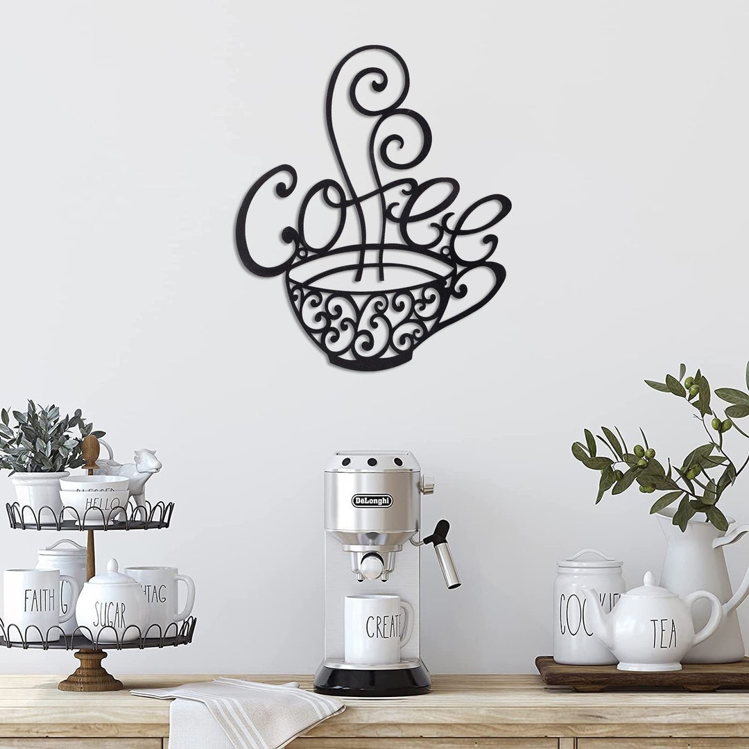 Coffee Cup Metal Wall Art Etsy