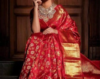 new arrival collection Semi Red Bridal sarees