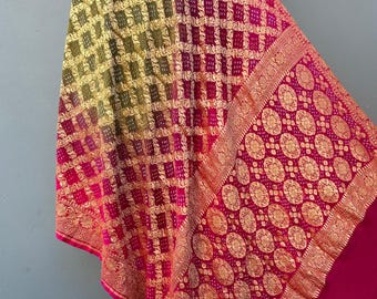Banarasi khaddi pure georgette nimzari bandhani SAREE