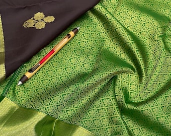 Kanchipuram pure silk saree beautiful fancy butta  type saree