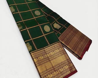 Pure kanchipuram silk sarees handwoven with 2 g pure jari exclusive bridal collection