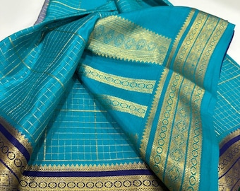 pure Mysore silk saree 120 grm thickness  with rich Pallu