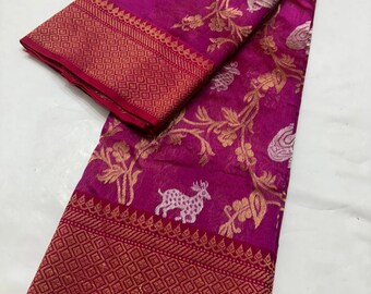 Pattu silk handborder saree