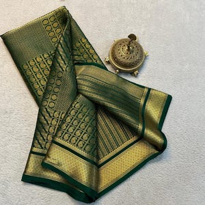 Pure Mysore Silk Saree: Brocade Checks, Rich Pallu