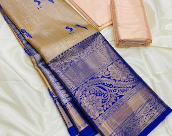 Bridal Saree Dhoti Set: Gold & Silver Tissue, Trending Collection