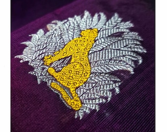 Pattu silk leopard print saree