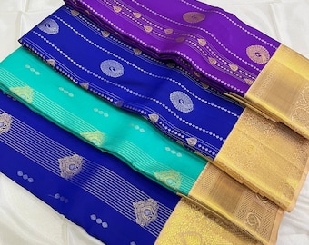 Kanchipuram handloom  pure silk saree beautiful korvai butta  saree