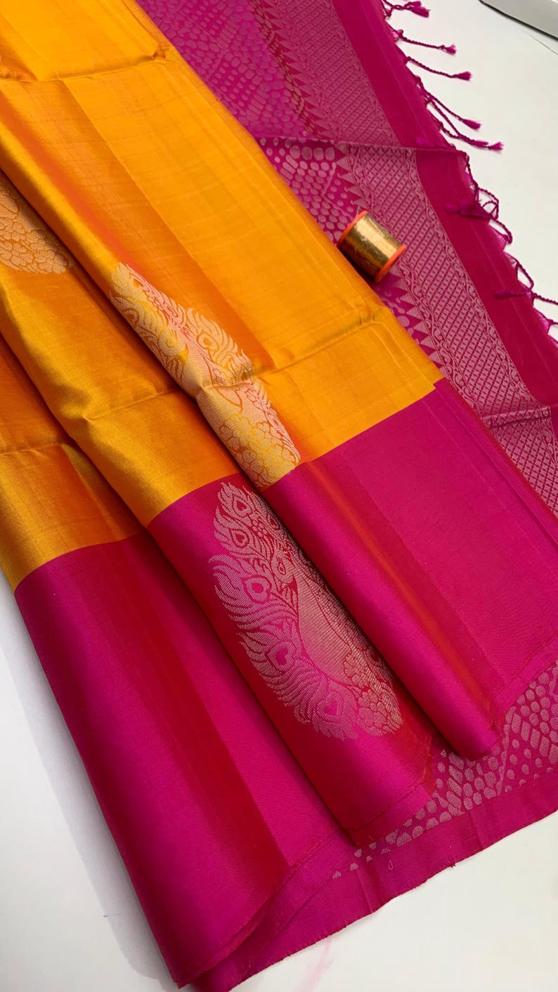 Fancy Soft Silk Bhutta Saree - LTS34 Light Salmon Pink & Wine Red main image 0