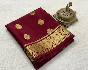 Exclusive New Arrivals Pure Mysore Silk sarees 120gsm thickness with rich pallu