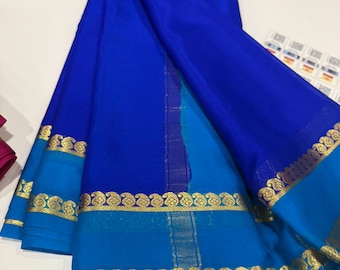Pure  Mysore silk sarees mango border