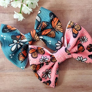 Butterfly Hair Bow, Baby Girl Butterfly Headband, Summer Print Bow, Butterfly Print Bow, Summer Girl&#39;s Hair Bow, Butterfly Hair Clip