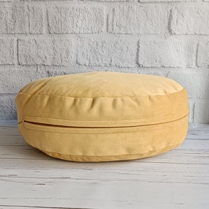 Federa per cuscino rotonda in velluto, federa decorativa personalizzata in velluto, cuscino per seduta yoga personalizzato, cuscino da pavimento con cerniera, cuscino per sedia