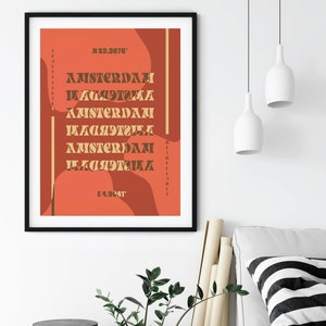 Amsterdam Art Print | Travel Wall Print | Digital Download Print | Typography Art | Wall Decor | Large Printable Art | Downloadable Prints