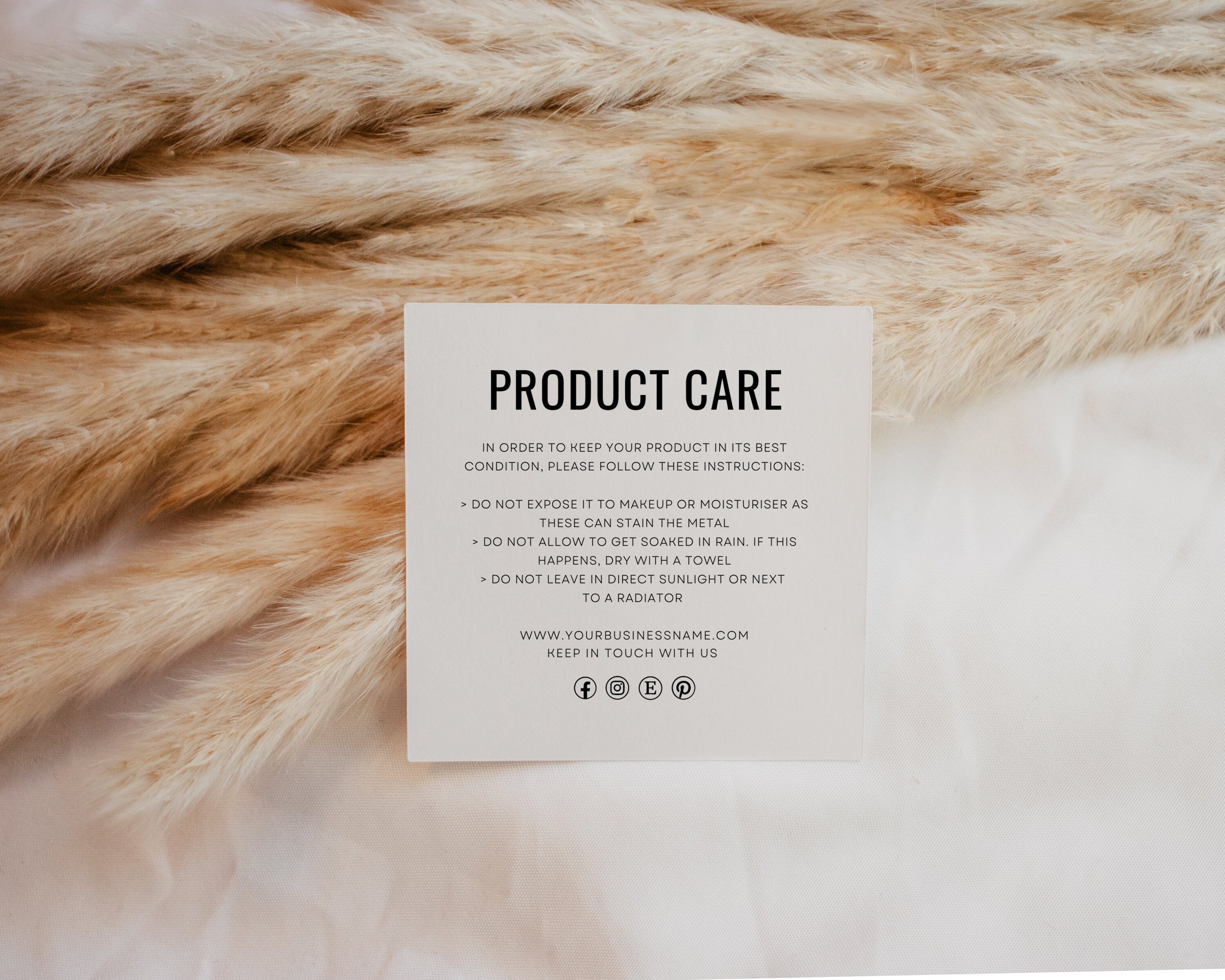 Modern Care Card Product Care Card Canva Template Small Etsy Australia