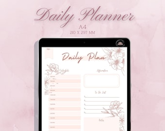 Daily Planner | Printable Digital Planner | Daily Schedule | Digital Download | Daily Organizer | US Letter | A4 | PDF