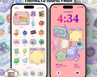 250+ Trinkets Icon Pack For IOS, iPhone iPad, Tablet, Android,  Nostalgia Trinkets Icon Pack, Instant Download