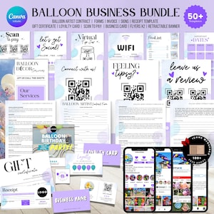50+ Balloon Garland Artist Business Forms Bundle, Balloon Artist Contract, Balloon Price List, Event Decor Business, Canva Templates