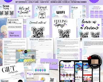 50+ Balloon Garland Artist Business Forms Bundle, Balloon Artist Contract, Balloon Price List, Event Decor Business, Canva Templates
