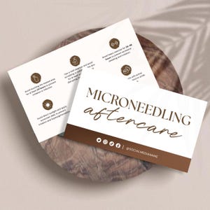 Microneedling Aftercare Card Editable Needling Aftercare Card Facial Treatment Care Instructions, Aftercare Canva Template, Instant Download
