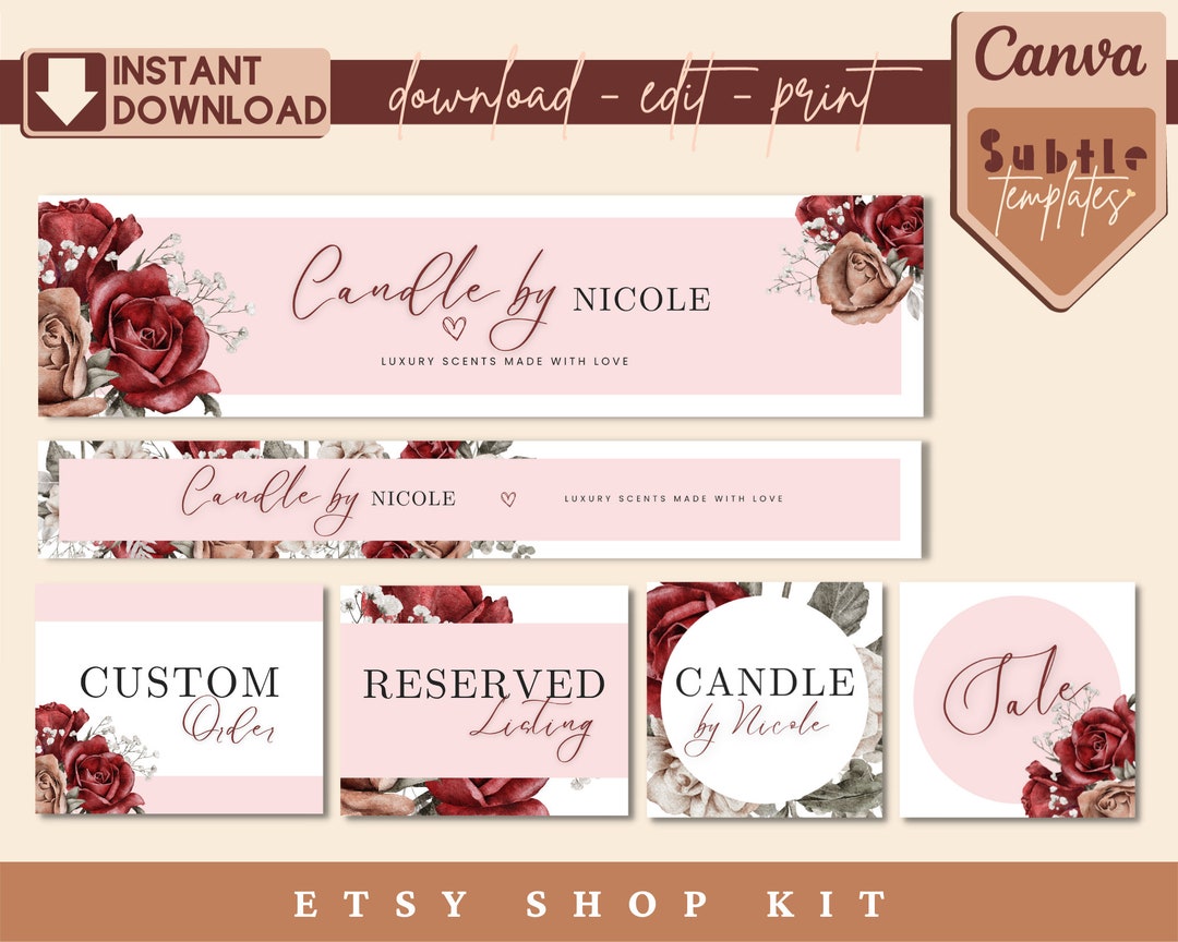 Boho Etsy Shop Kit: Canva Banner & Icon Templates (digital Download) - Etsy