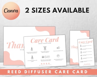 Editable Reed Diffuser Care Card Template, Reed Diffuser Care ...