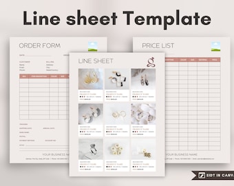 Wholesale Line Sheet Template: Editable Canva Sales Sheet (Digital Download)