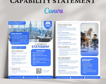 Modello di dichiarazione di capacità, progettazione della dichiarazione di capacità aziendale, dichiarazione modificabile, panoramica aziendale, dichiarazione di marketing contrattuale
