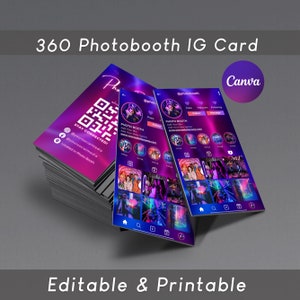 360 Photo Booth IG Business Card, Instagram Business Card, 360 Photo Booth, Qr Code Business Card, Instagram Bussines Cards