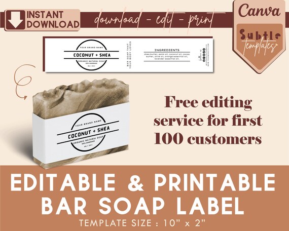 Editable Soap Label Template Printable Wrap Around Soap Label - Etsy