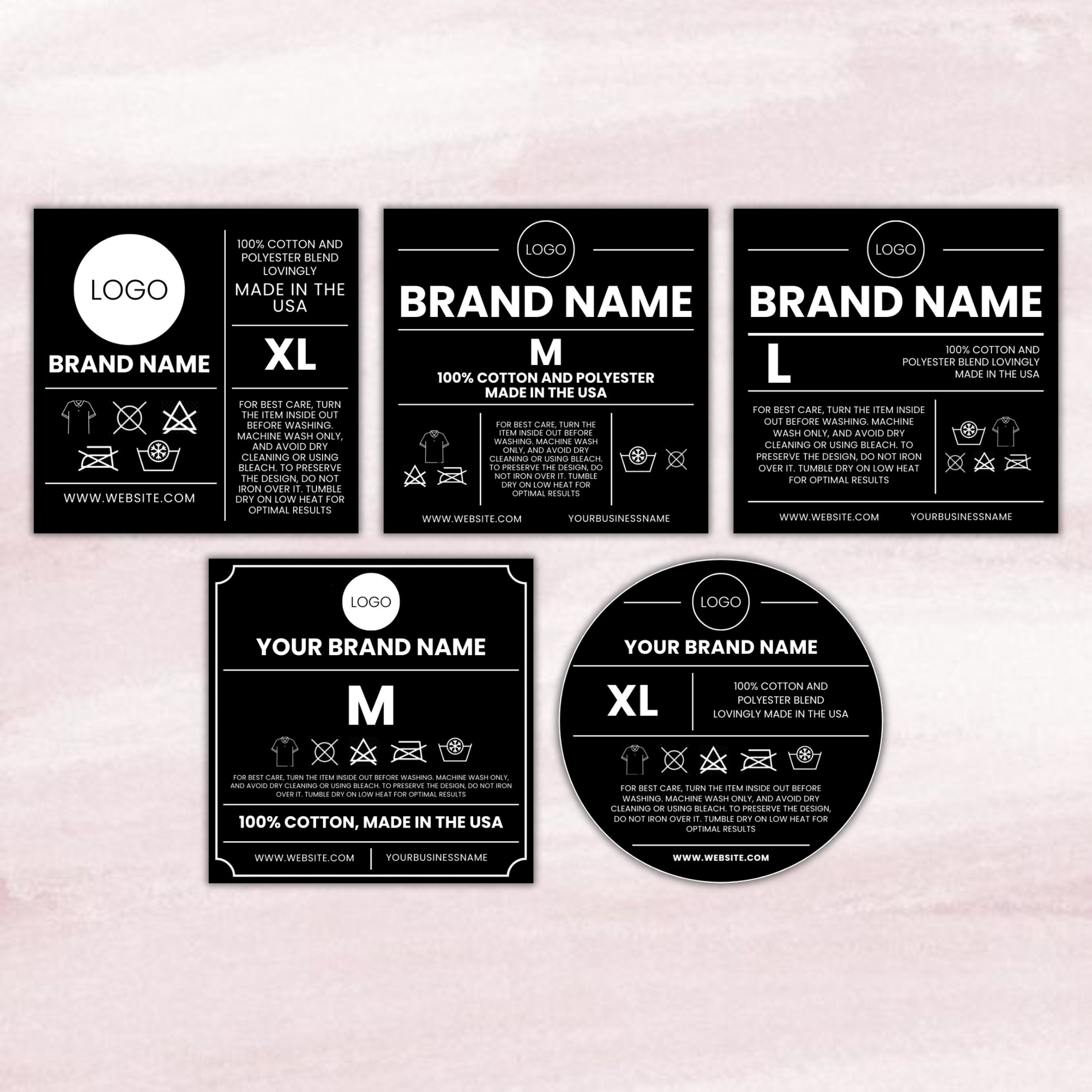 Editable Clothing Neck Tag Template: Custom Garment Labels (canva) - Etsy