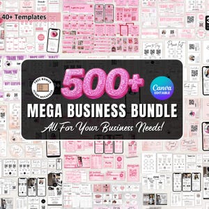 Plus de 500 modèles de carte de visite de kit de démarrage pour méga entreprise Bundle petite entreprise Modèles de toile modifiables Modèle de liste de prix Téléchargement numérique