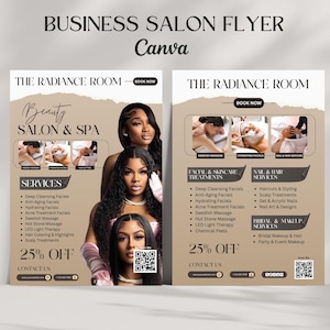 DIY Beauty Salon Flyer CanvaTemplate,Hair Salon Flyer Design,Hair Nail Makeup Salon Flyer,Esthetician Beautician Flyer design,Digital Flyers