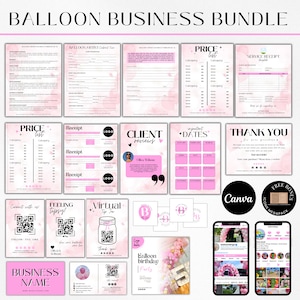 Balloon Business Bundle, Balloon Menu Contract Artist, Balloon Garland, Balloon Decor, Balloon Order Form Branding Bundle Balloon Price List