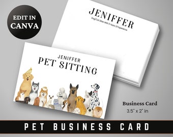 Editable Pet Sitter Business Card Template (Digital Download)