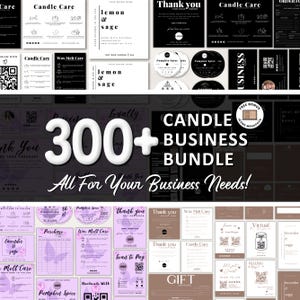 Mega Candle Business Bundle Candle Making Business Template Thank You Cards Candle Care Cards Candle Labels Template Order Form Price List