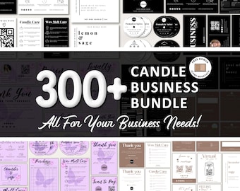 Mega Candle Business Bundle Candle Making Business Template Thank You Cards Candle Care Cards Candle Labels Template Order Form Price List