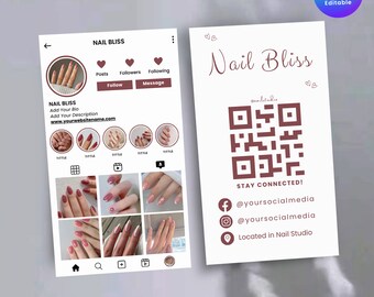 IG Business Card  2025, Instagram Business Card, DIY Business Cards Canva Template, QR Code Instagram Card,  Instagram Business Cards