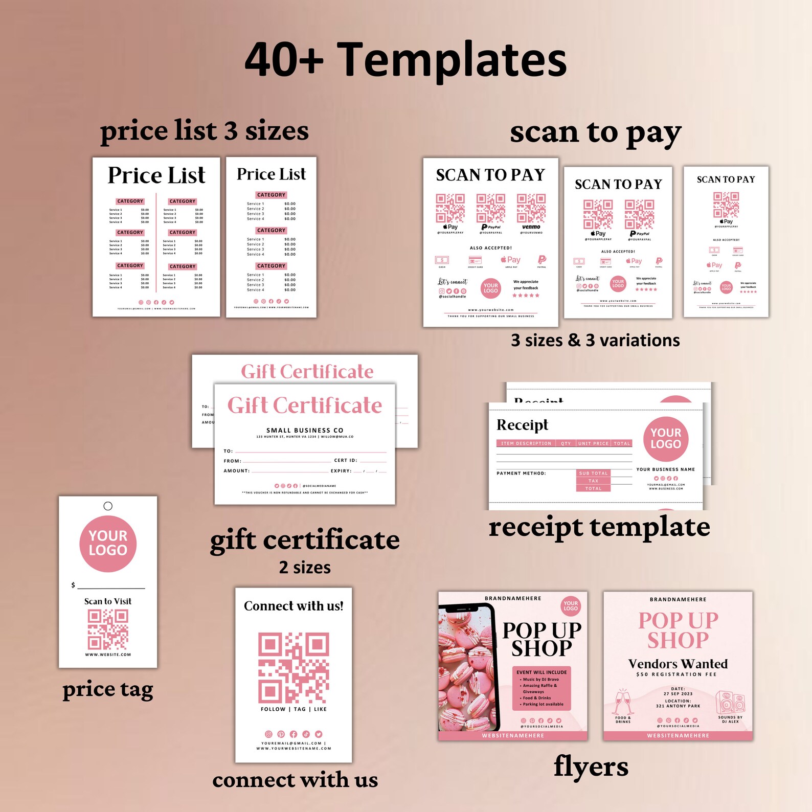 Craft Show Bundle, Order Form Template, Craft Fair Template, Small ...