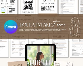 Doula Intake Forms Bundle, Editable Doula Business Forms, Doula Contract Template, Doula Client Intake Forms, Birth Doula Intake Forms
