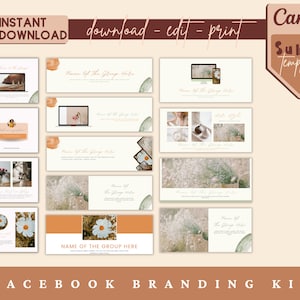 Plantillas de grupo de Facebook, plantillas de Facebook Canva, plantillas de publicación de Facebook, plantillas de Facebook atractivas, paquete de plantillas de redes sociales, marca