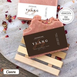 Editable Soap Label Template, Wrap Around Soap Label, Soap Label Template Canva, Printable DIY Modern Soap Wrappers, Body Product Labels