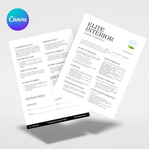 Interior Designer Client Contract, Interior Design Services Agreement, Interior Decorating Contract, Interior Design Contract Template