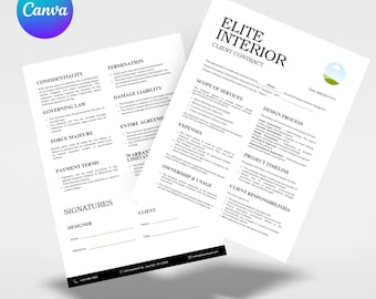 Interior Designer Client Contract, Interior Design Services Agreement, Interior Decorating Contract, Interior Design Contract Template