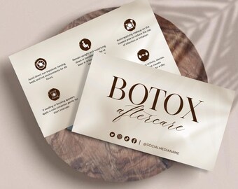 Editable Botox Aftercare Card, Printable Aftercare Card Template, Botox Template, Fillers and Botox Aftercare Card, Canva Template