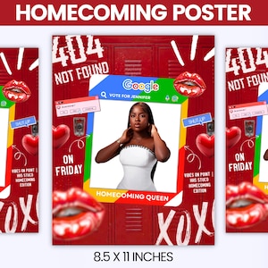 Homecoming Queen Poster, Google Theme Homecoming Poster, Homecoming Campaign, Class Treasurer, Class President, Edit then Print poster