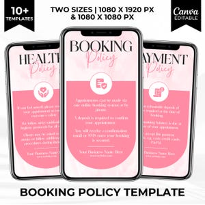 Lash Tech booking Policy Instagram Template Terms And Conditions Template, Payment refund Cancellation Policy, Booking Policy Canva Template