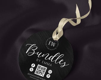 Hair Hang Tag Template, Editable Hair Tag, DIY Hair Hang Tag Design, Hair Business Tags, Hair Packaging, Canva Template, Instant Download